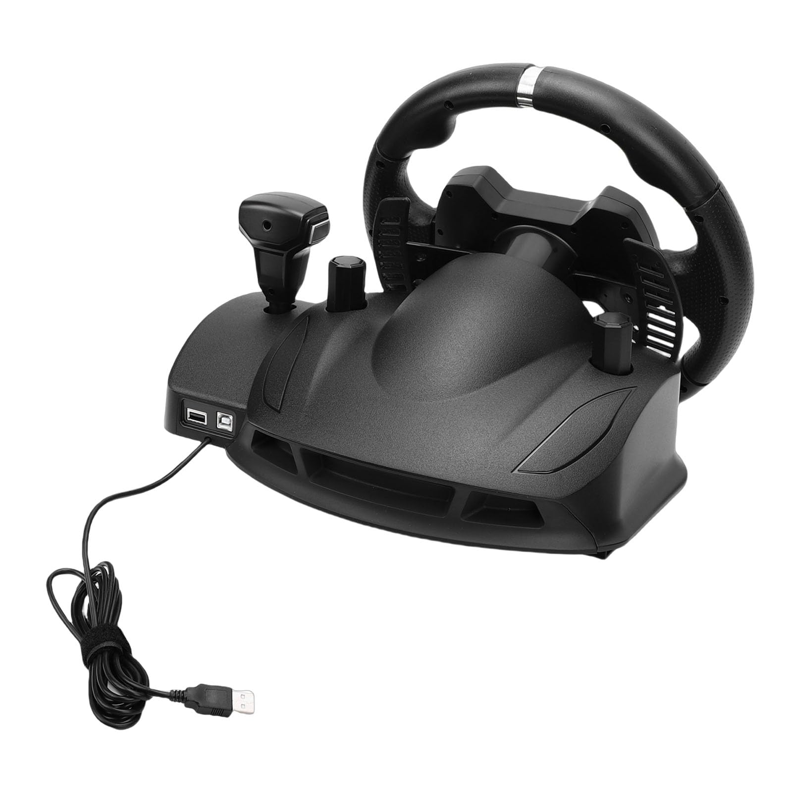 Plyisty Juego de Volante para Videojuegos, Volante de Carreras Driving Force de 11 Pulgadas y Pedales de Suelo, Abrazadera G, Compatible con Consola de Juegos de PC Android