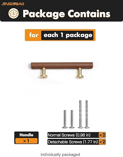 Miniatura 3 de Tiradores de cuero marrón para cajones, paquete de 5 tiradores de cuero para cajones de cocina, baño, aparadores, pomos de gabinete de 3 pulgadas