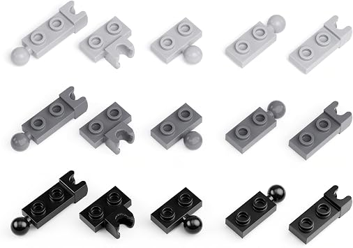 150 Piece Ball Joints Bulk Building Bricks Parts, Compatible with Lego Parts and Pieces, Mixed Colors, Black, Light Gray, Dark Gray, Classic Building Sets Bulk Bricks