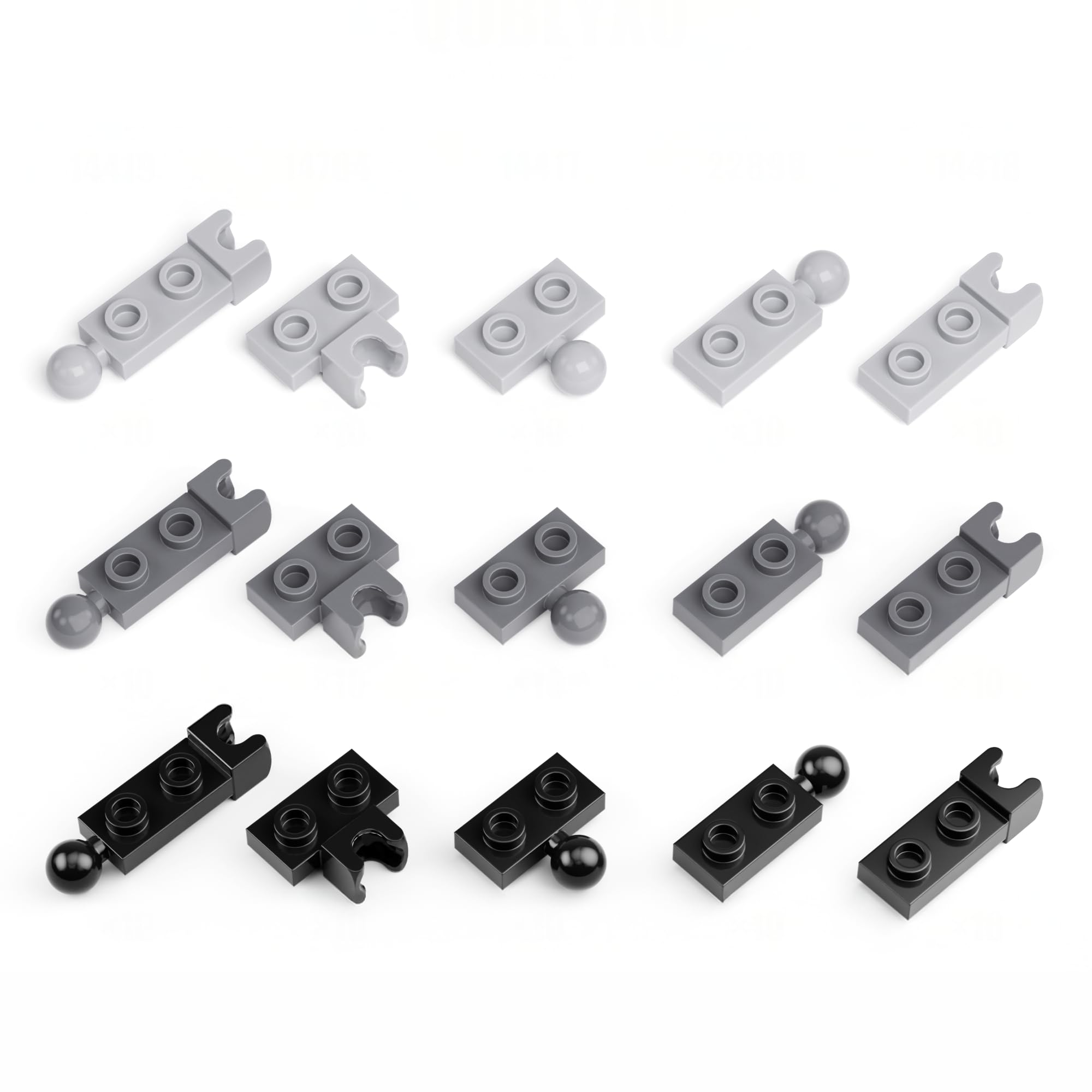 Photo 1 of 150 Piece Ball Joints Bulk Building Bricks Parts, Compatible with Lego Parts and Pieces, Mixed Colors, Black, Light Gray, Dark Gray, Classic Building Sets Bulk Bricks