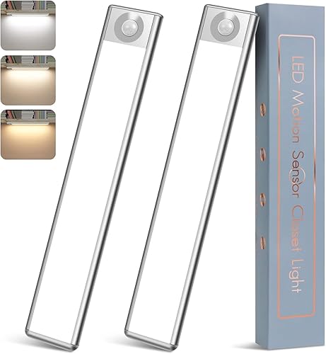 Miniatura 1 de Luces inalámbricas con sensor de movimiento para debajo del gabinete, 9.8 pulgadas, luz debajo del mostrador para cocina, iluminación LED recargable