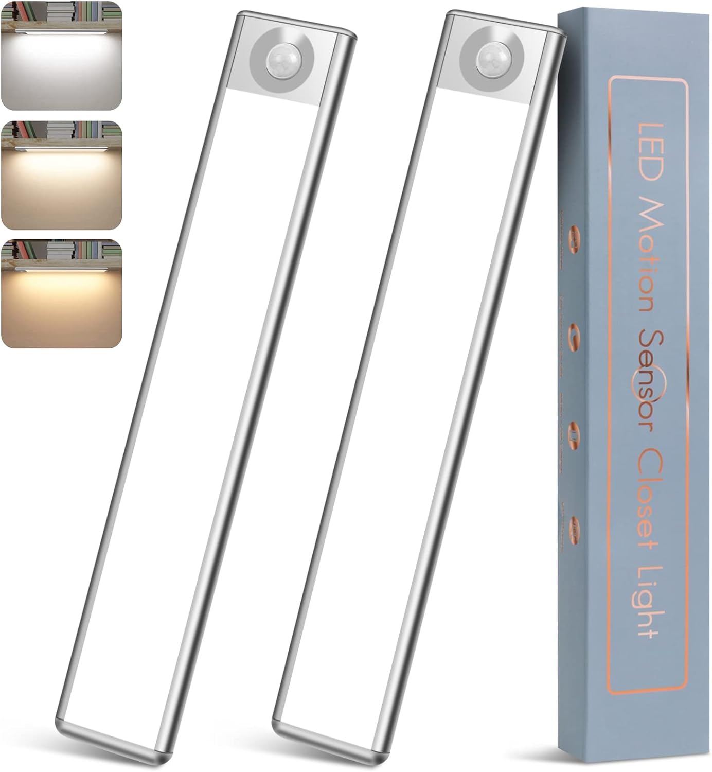 motion sensor under cabinet lights wireless, 9.8 inches under counter light for kitchen, rechargeable led under cabinet lighting, dimmable motion sensor lights indoor, closet lights motion sensored