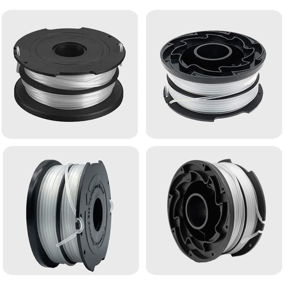 19 carretes de desbrozadora, carrete de desbrozadora de 1.65 mm para Black and Decker, alambre de desbrozadora DF-065, repuesto de carrete de desbrozadora, carrete de cortacésped para GH710, GH700,