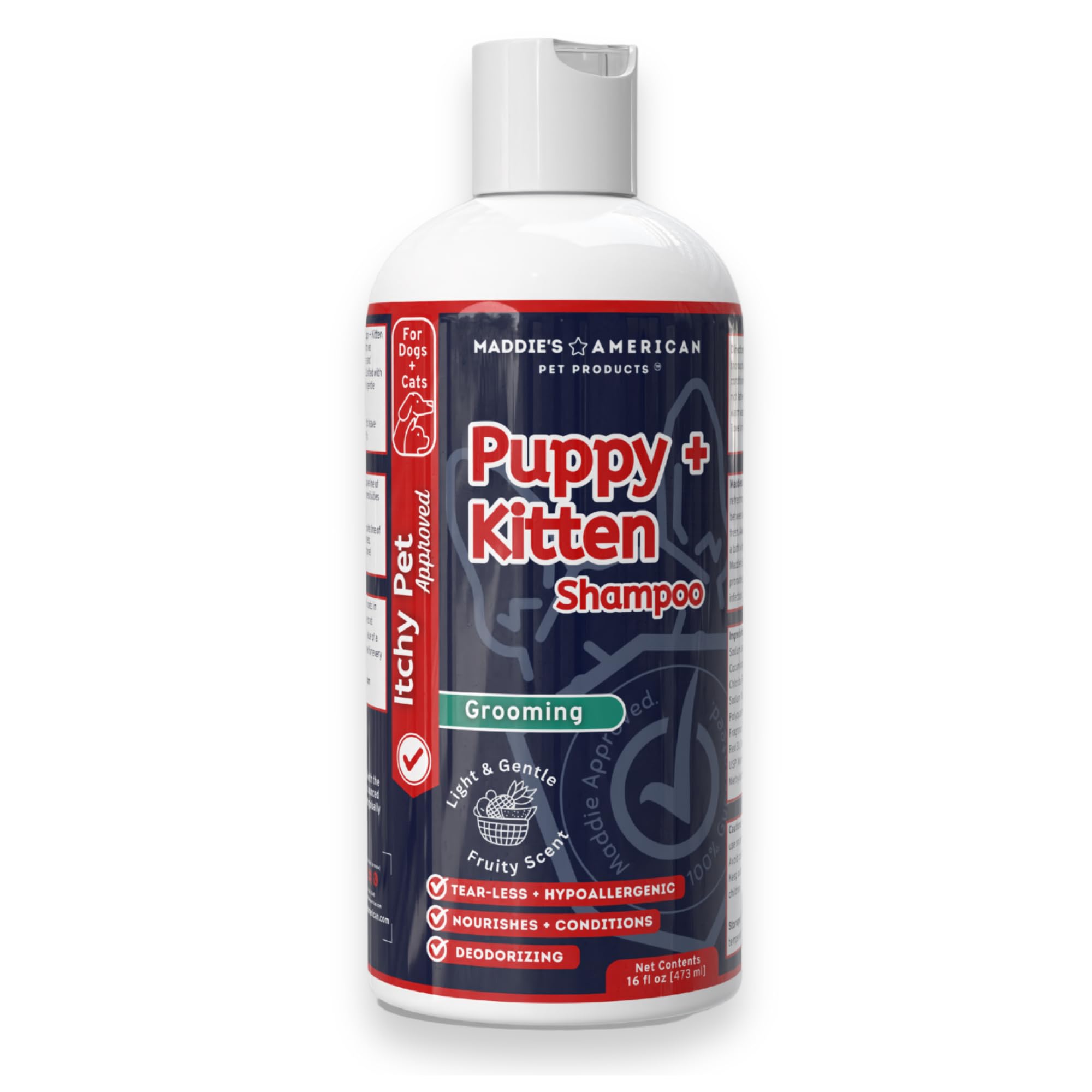 Puppy + Kitten Tearless and Gentle Hypoallergenic 2 in 1 Shampoo + Conditioner - Itchy Pet Approved Line - Fruity Scent