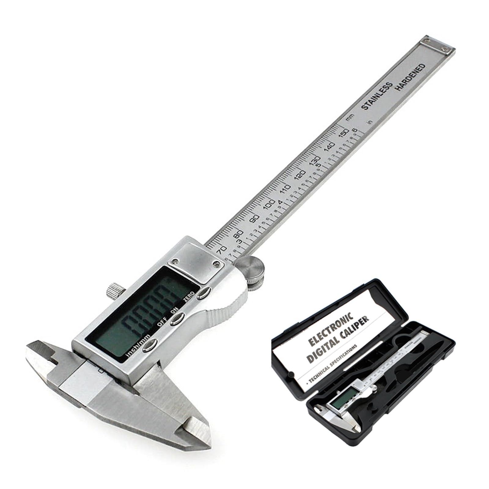 Comparateur à cadran, Métal 150mm 6 pouces en acier inoxydable trempé électronique numérique pied à coulisse micromètre mesure Pour 3D, Laboratoire
