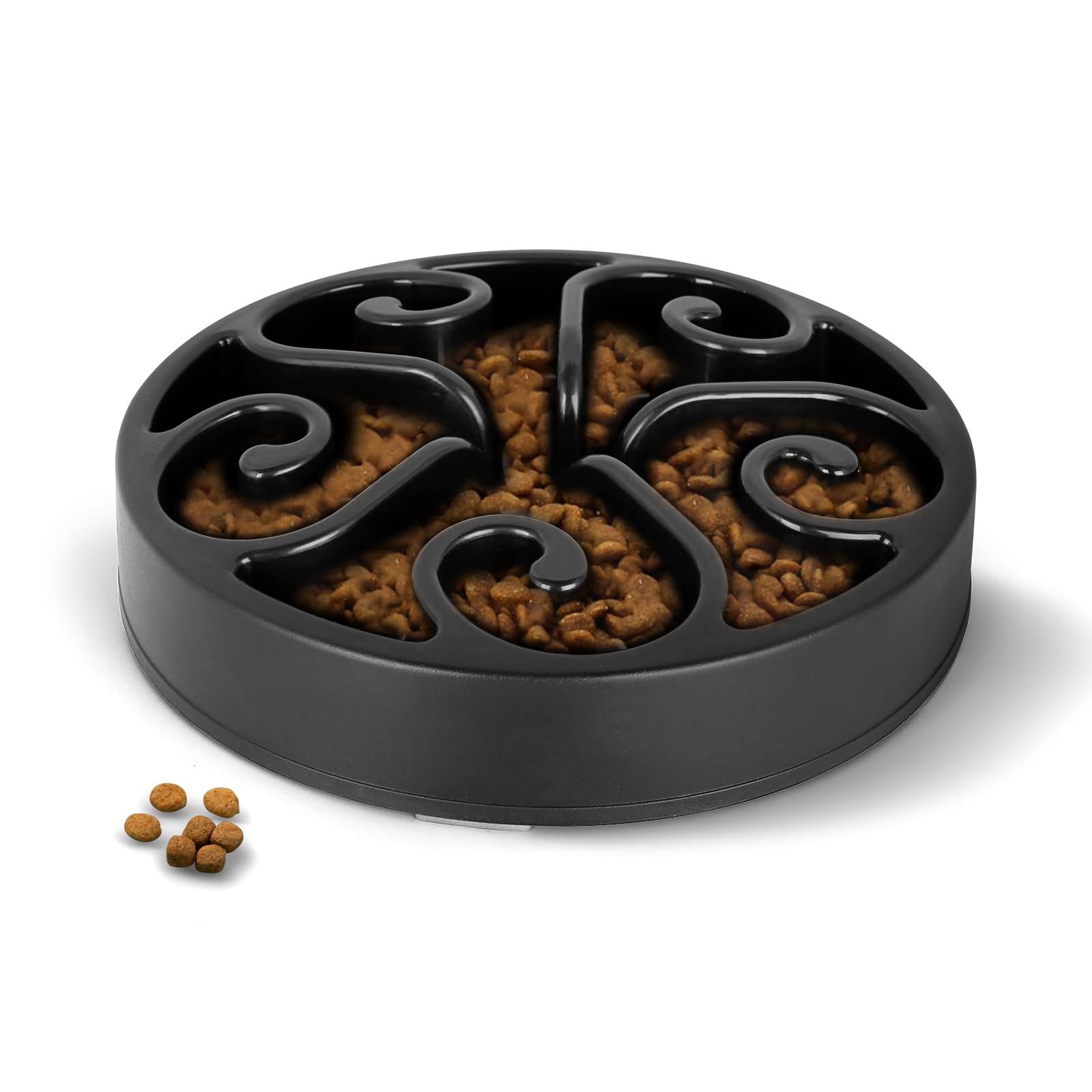 wangstar Slow Feed Dog Bowl 8 inch, Bloat Stop Dog Puzzle Bowl Maze, Dog Food Water Bowl Pet Interactive Fun Feeder Slow Bowl SkidStop Design (Grey)