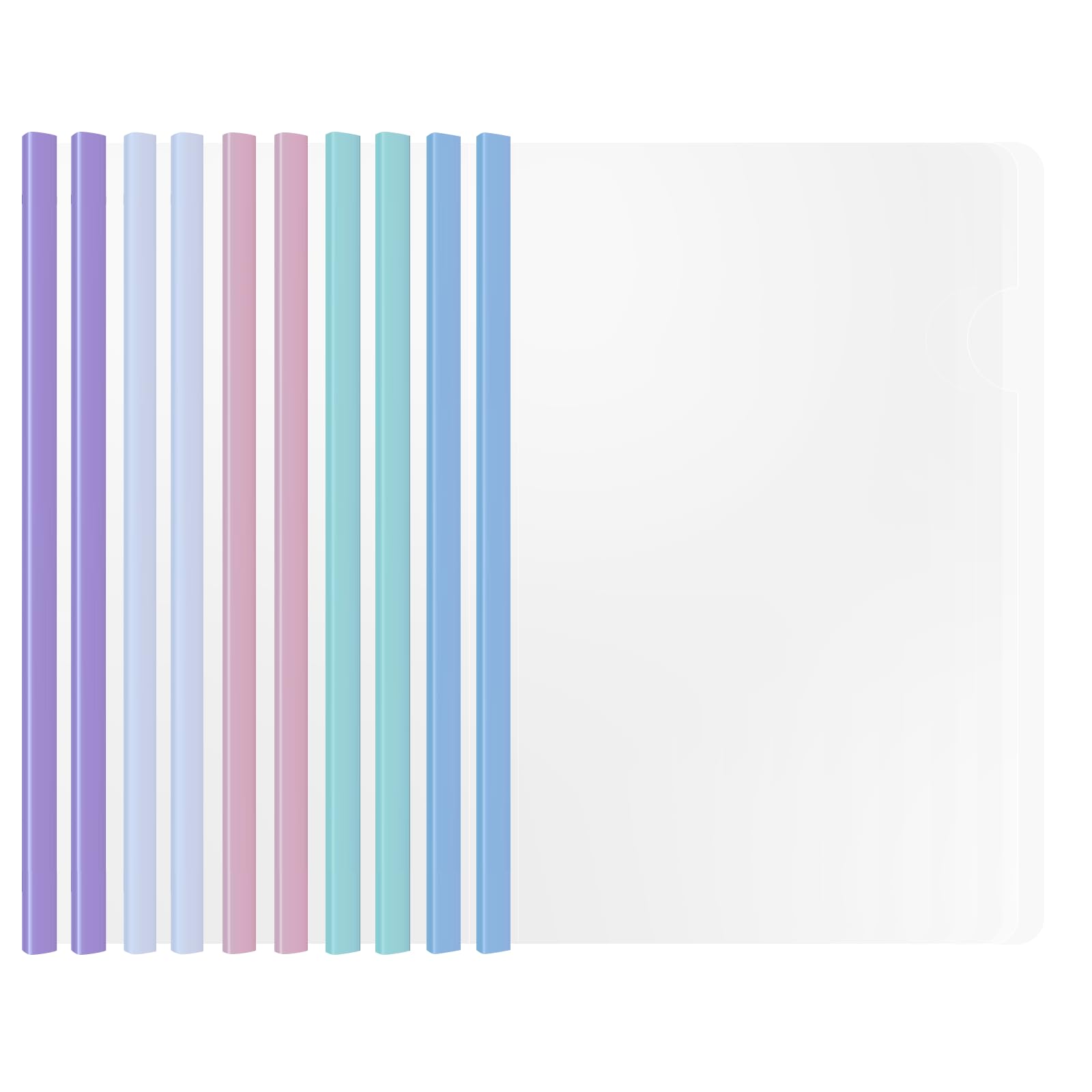 10 Sliding Bar Report Covers A4 Letter Holds 70 Sheets Multi Color
