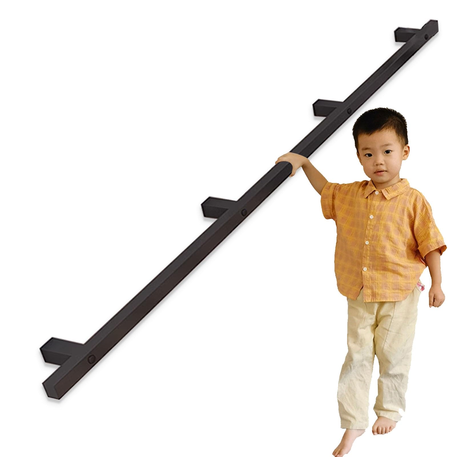 Rampe d'escalier en fer noir de 30 à 600 cm pour l'intérieur et l'extérieur