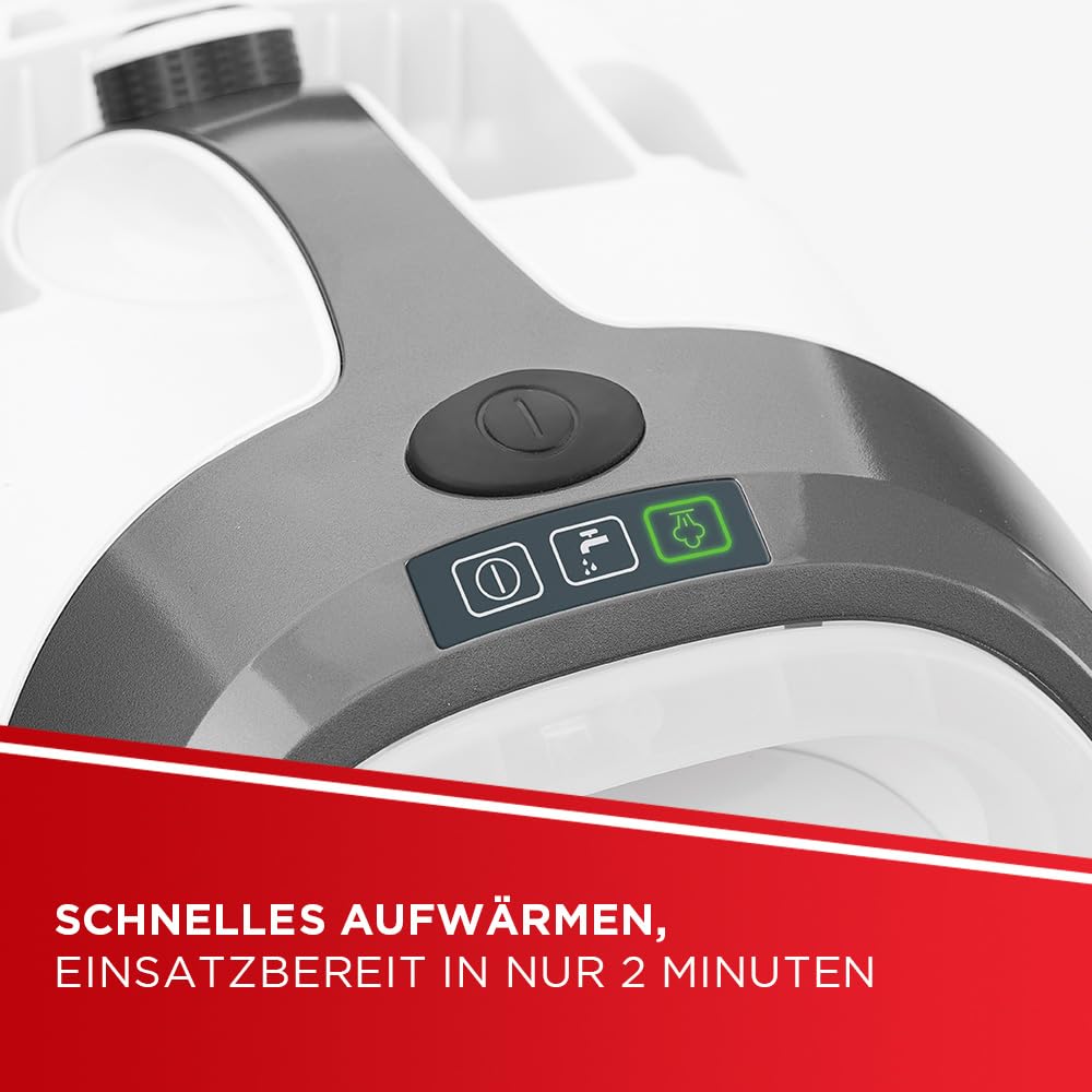 Polti Vaporetto Smart 120, Dampfreiniger mit Kessel, 4 bar Druck, maximale Leistung 1500 W, herausnehmbarer 2-Liter-Tank, Aufheizzeit 2 Minuten, 14 Zubehörteile inklusive, Weiß und Schwarz