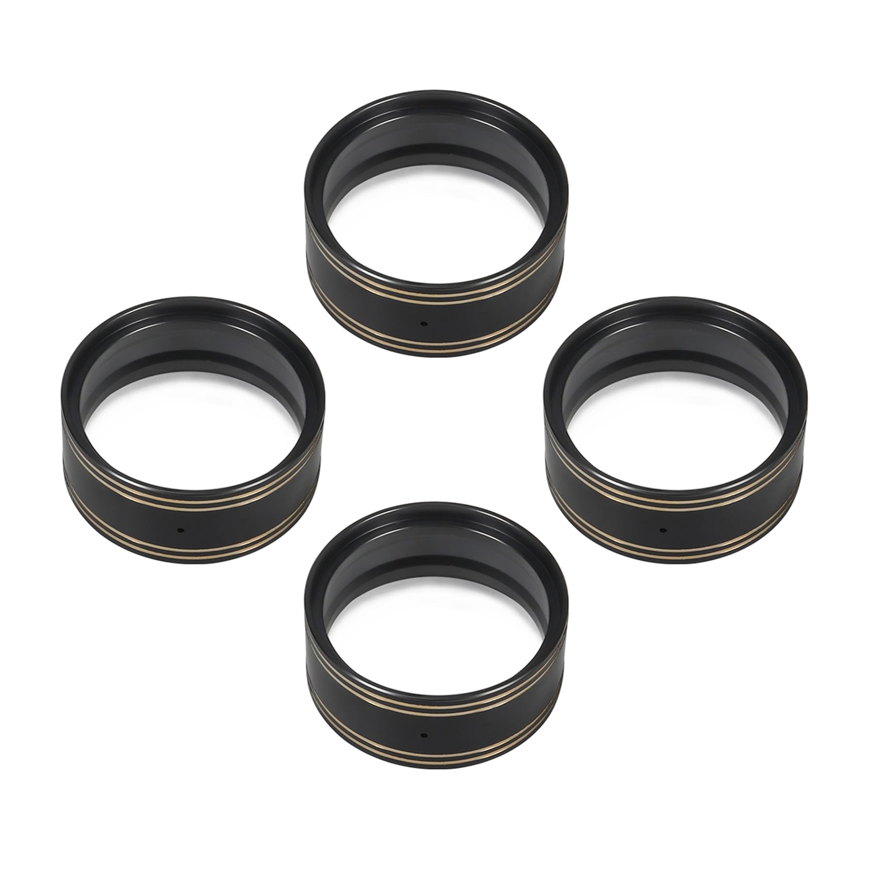 4Pcs TRX4 Brass Wheel Weights Internal 1.9 Beadlock Rings of Bead Lock Wheels for 1/10 RC Crawler Redcat TRX6 Capra VS4-10 TF2 Element Enduro CC01 Axial SCX10 Upgrades (Gilded Black)
