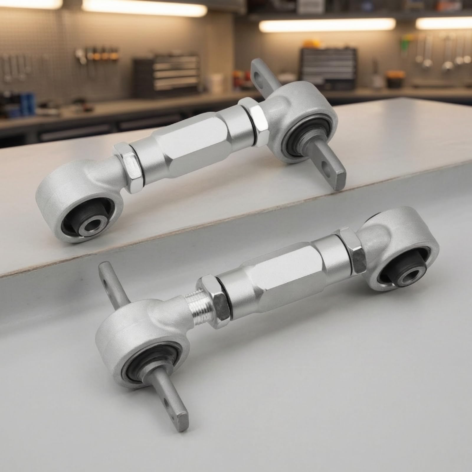 Aluminium Aufhängungsarm mit Einstellbarer Länge Und Metall Kugelgelenken für K Typ Fahrzeuge für Fahrwerksoptimierung Und Stabile Fahrleistungen bei Täglicher Nutzung, Silber