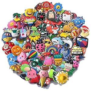 QASIMOF Lot of 30 50 100pc Random shoe charms for Clog Shoes Decorations Wristband Bracelet Party Favors