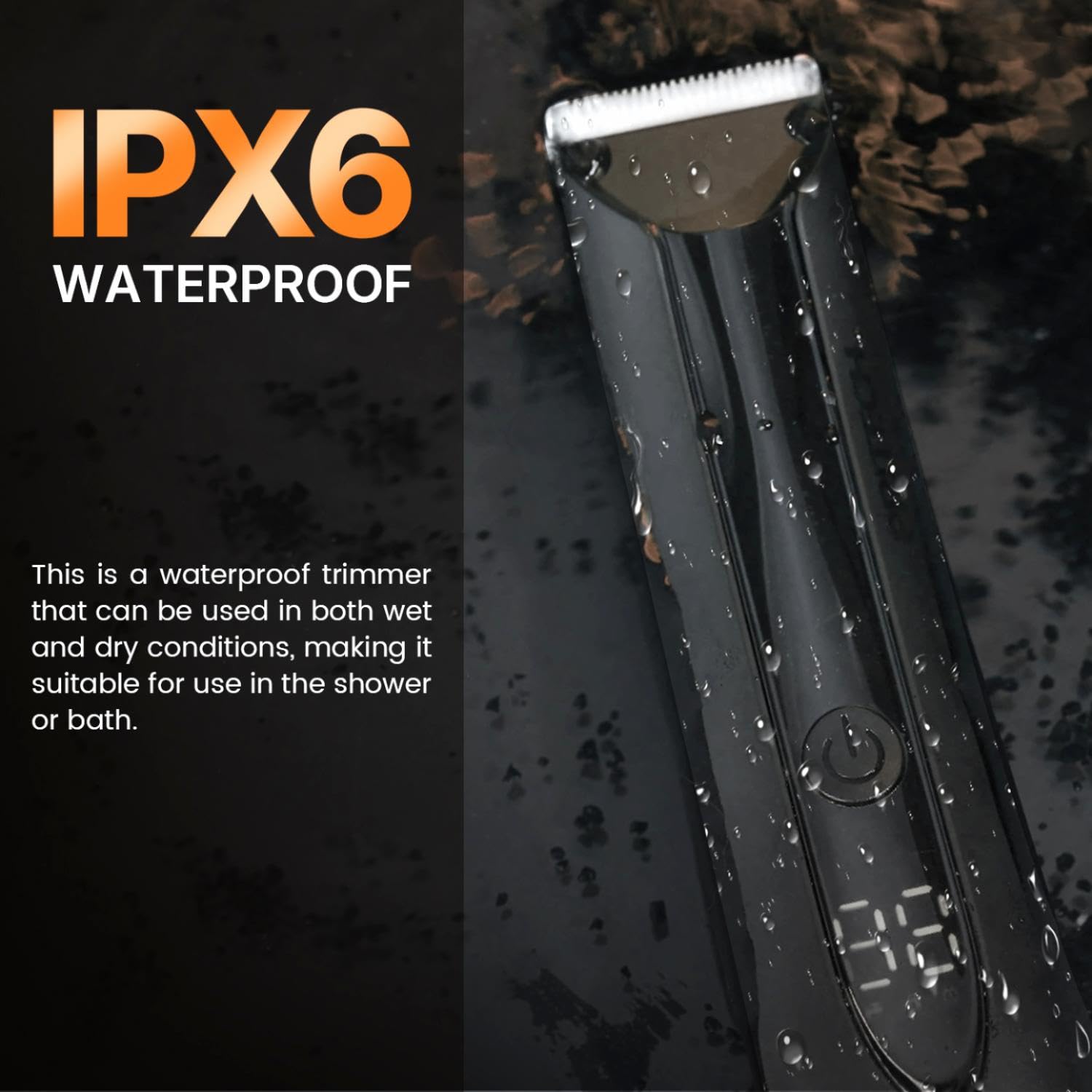 PRITECH Body Hair Trimmer for Men Pubic Hair Trimmer - Wet/Dry Ball Trimmer with Ceramic Blade, Rechargeable Body Groomer for Men with Standing Recharge Dock