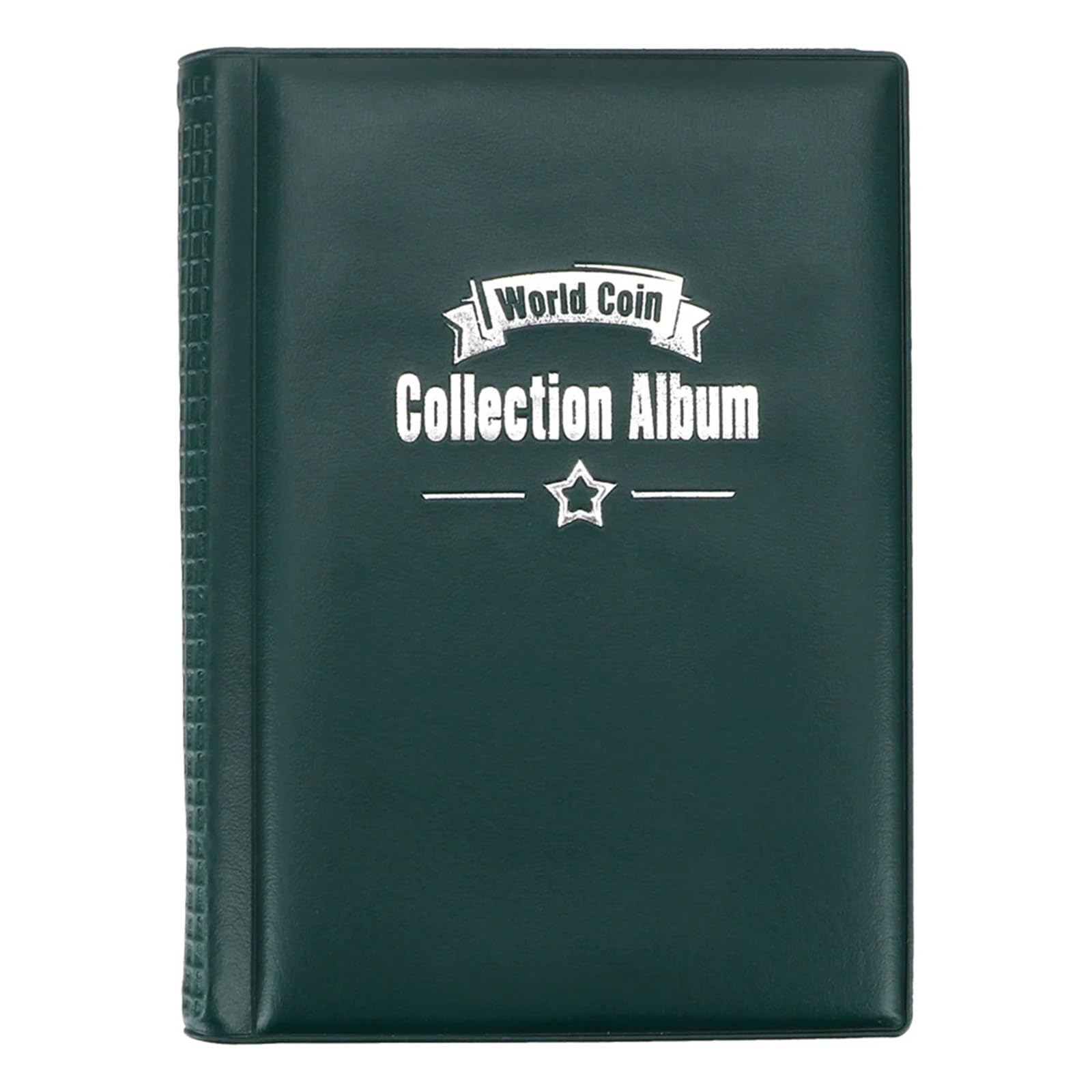 QuxetlRyz Coin Collection Album Coin Collection 120 Gram Coins Artificial PU leather PVC Film(Green)