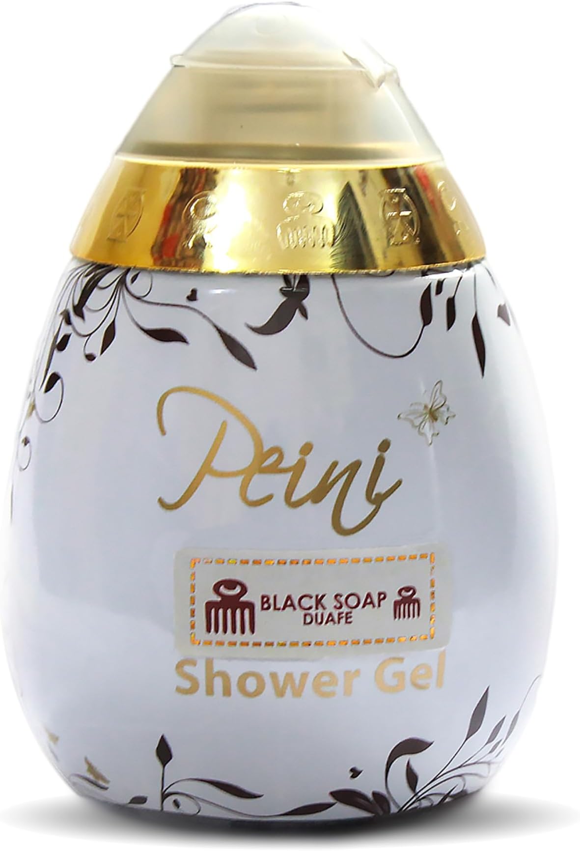 Peini Black Soap w/ Shea Butter Hydrating Body Wash for Dry Skin, Acne, Eczema, Psoriasis, with Coconut and Vitamin E, Citrus and Champagne Scent, 10 fl. Oz (Duafe)