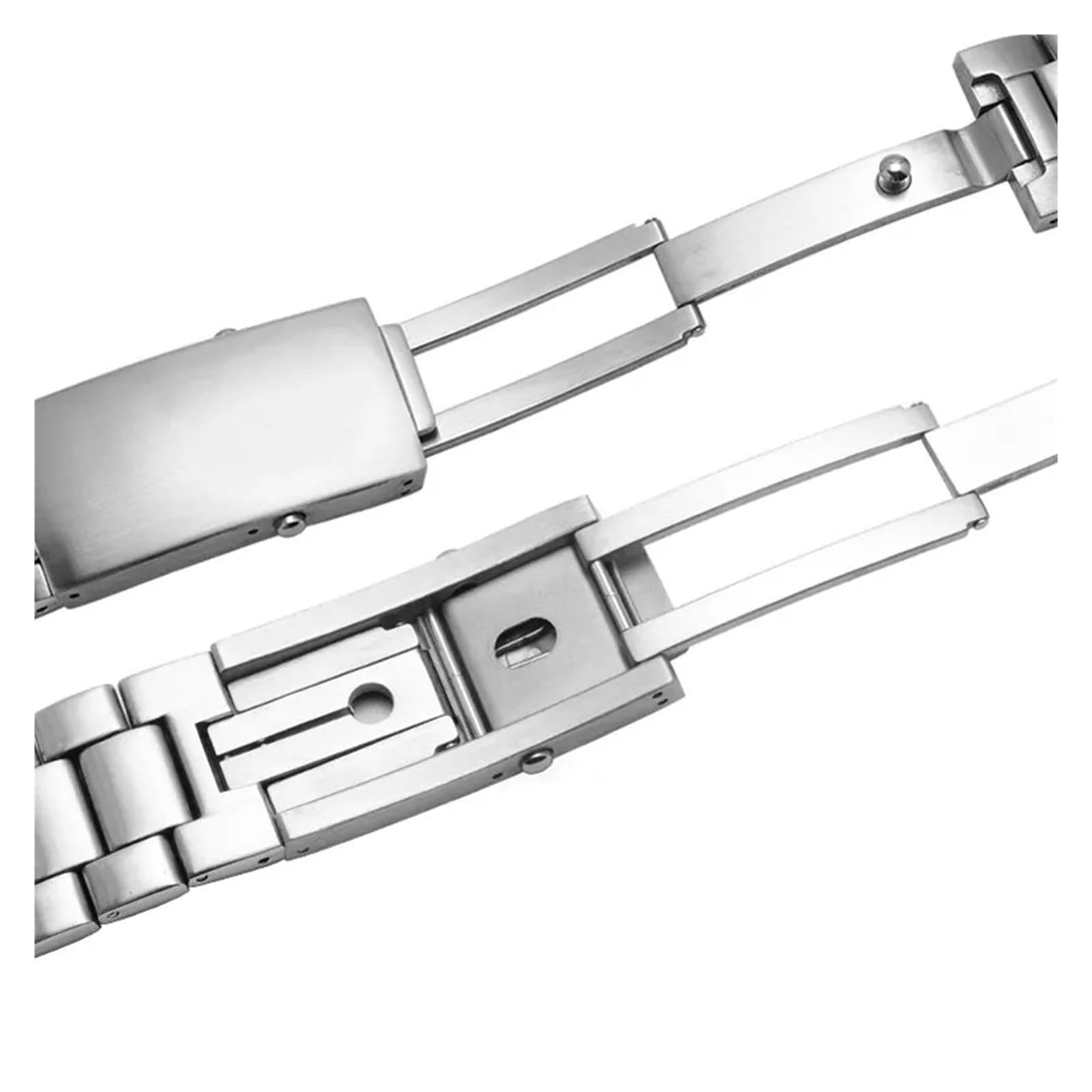 Genérico Correa de reloj de acero inoxidable plateada de repuesto, compatible con la serie Seamaster 007.