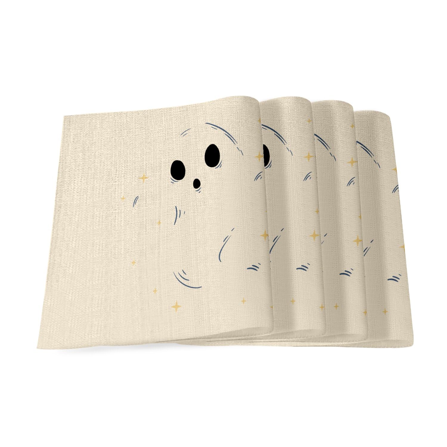 Sets de table en lin haut de gamme 40x28.5 cm à dessin fantôme mignon