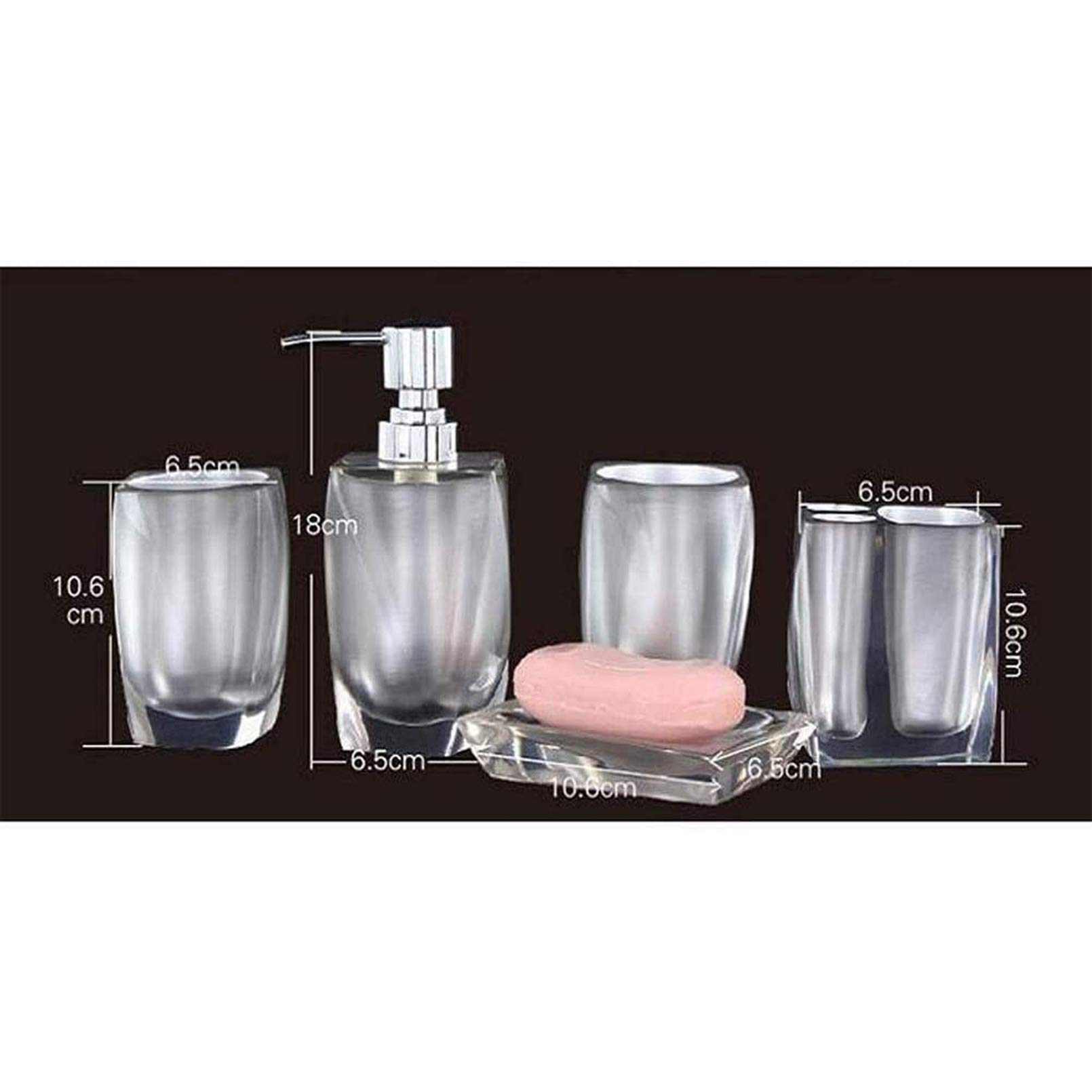 Cutfouwe Accesorios De Baño De 5 Piezas Conjunto De Baño Conjunto De Baño Accesorios De Baño Conjunto Accesorios De Baño De Resina, 2 Tazas De Cepillo De Dientes, Titular De Cepillo De Dientes,Rojo