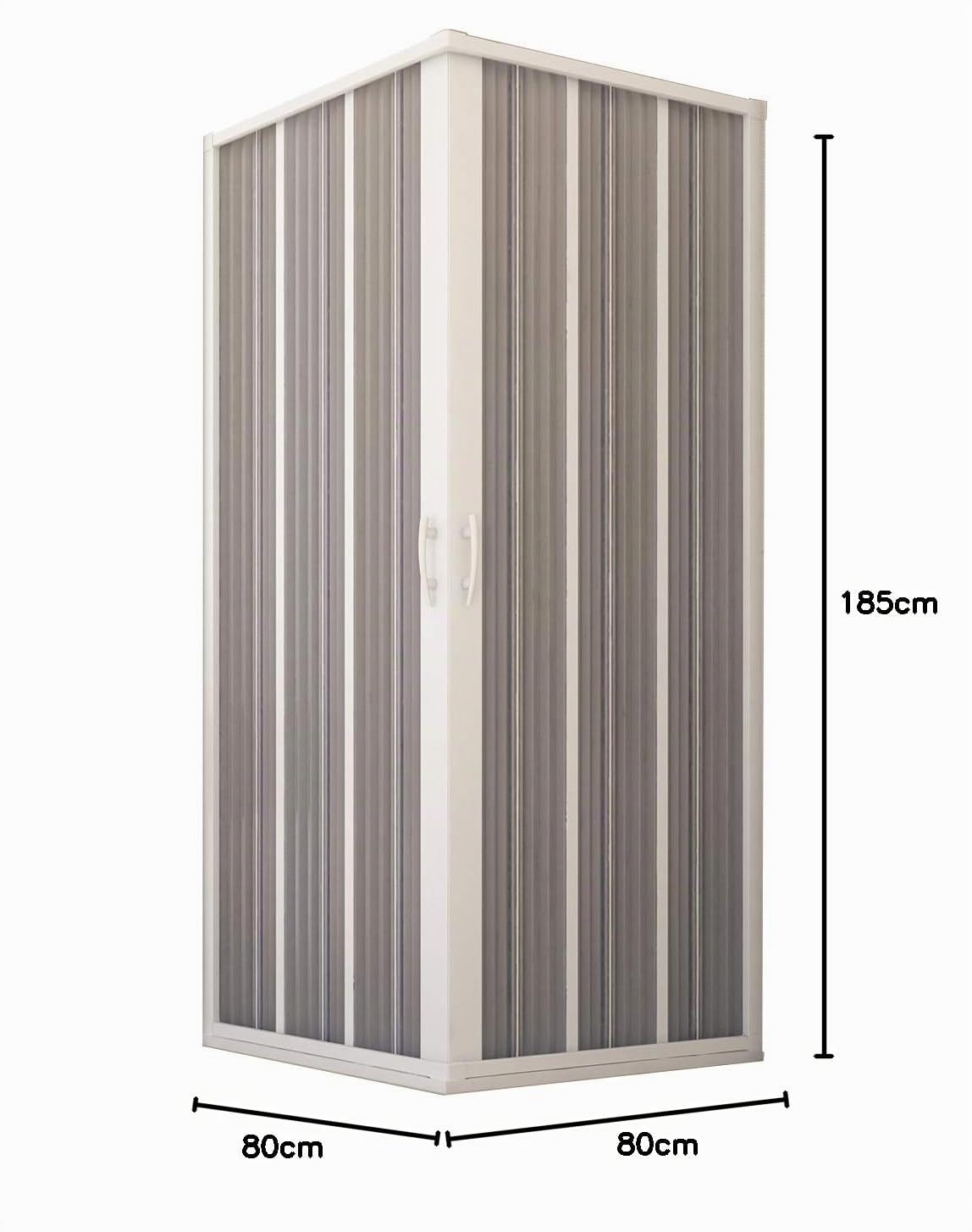 Mampara de ducha Flex plegable angular, 80 x 80 x 185 cm, reducible