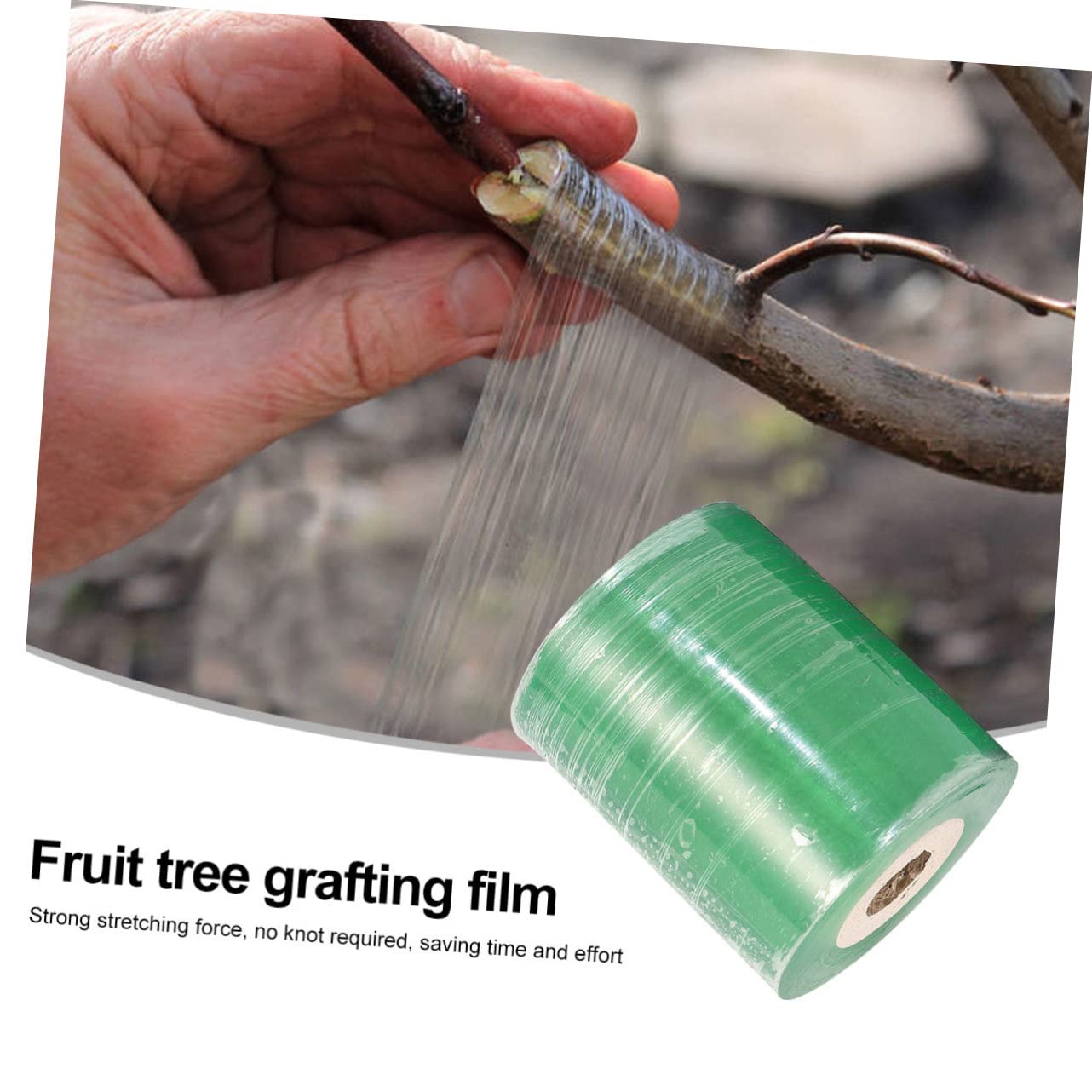PVC Selbstklebendes Veredelungsband für Obstbäume 4 Rollen Grünes Dehnbares und Flexibles Klebeband zum Veredeln und Pfropfen von Steinobst und Pekannüssen