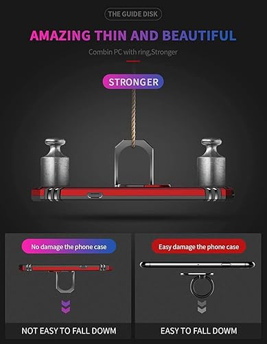 Miniatura 4 de YaHan Funda para Xiaomi Redmi Note 8, anillo giratorio de 360 grados, soporte híbrido, resistente, de doble capa, a prueba de golpes, con protector