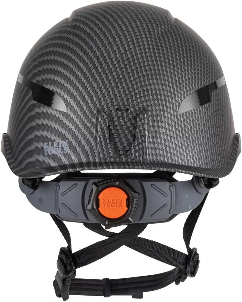 Klein Tools 60515 Safety Helmet, Non-Vented Class E with Rechargeable Lamp and Chin Strap, Premium KARBN Pattern, Tested up to 20kV - Image 9
