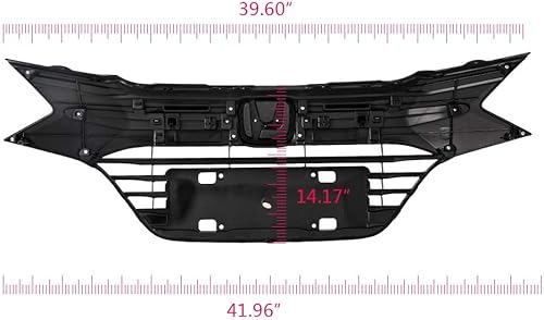 G-PLUS Parachoques delantero superior parrilla parrilla compatible con Honda Accord Sedan 4 puertas 2008-2010 cromo