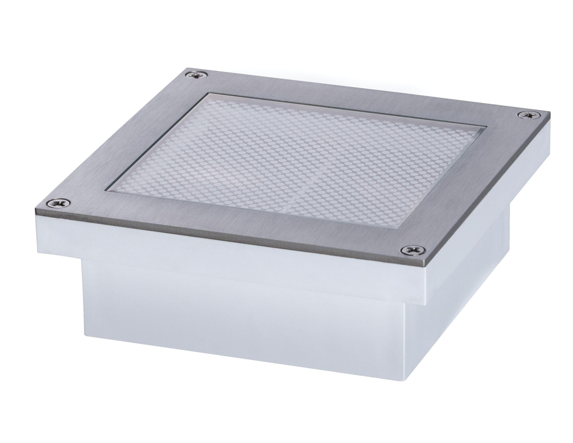 Paulmann 94238 Aron Spot solaire encastrable au sol LED carré avec 1 ampoule 0,7 W en acier inoxydable et plastique Blanc chaud 3000 K