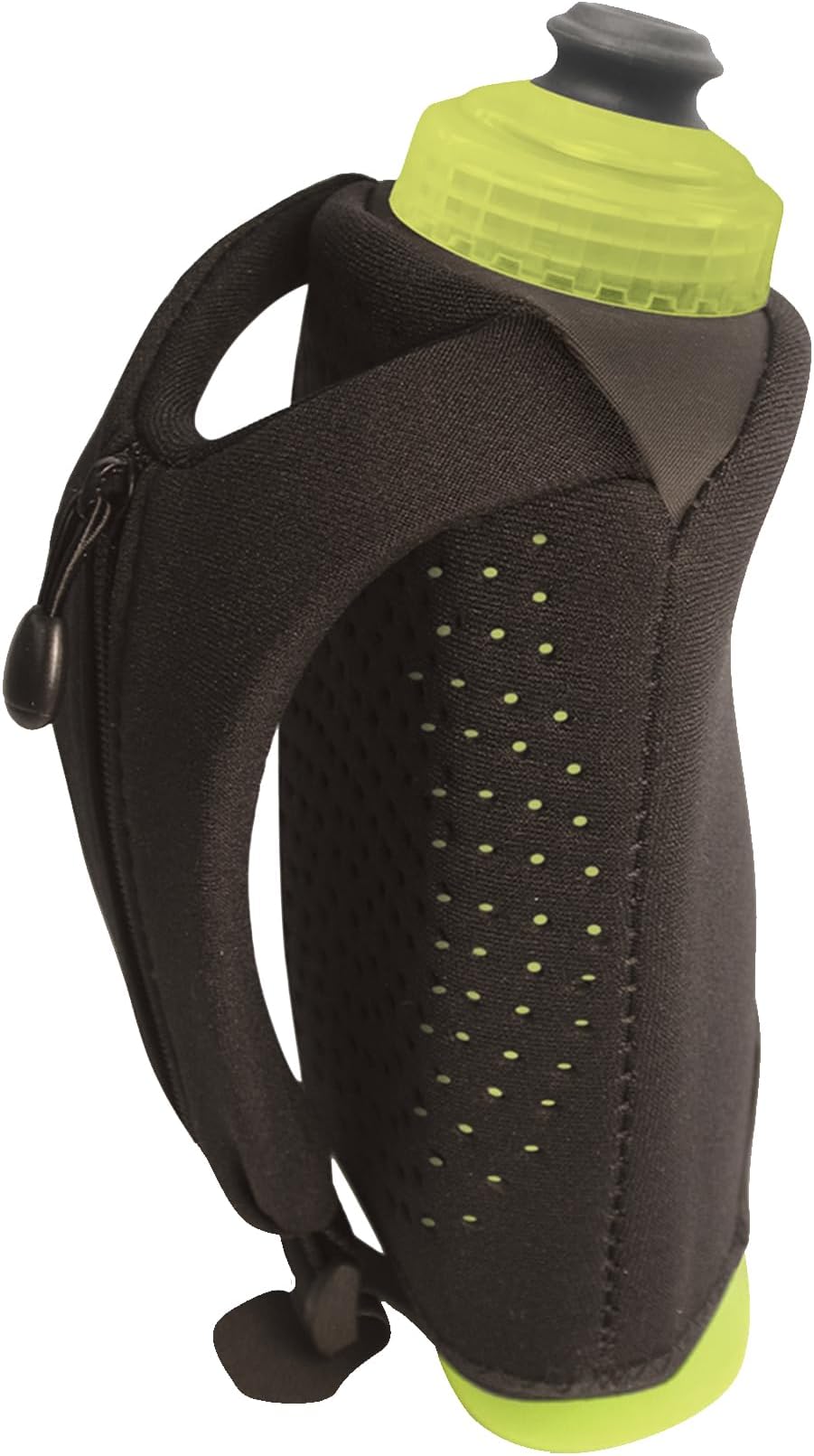 Hydraform Ergo-Lite Handheld Water Bottle, BPA-Free Minimalist Insulated Hydration for Ultra-Running & Walking - Black/Green - 16 oz