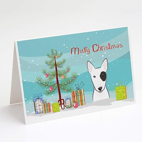 Miniatura 10 de Caroline's Treasures BB1577GCA7P - Tarjetas de felicitación y sobres de árbol de Navidad y Golden Retriever, paquete de 8 tarjetas en blanco con