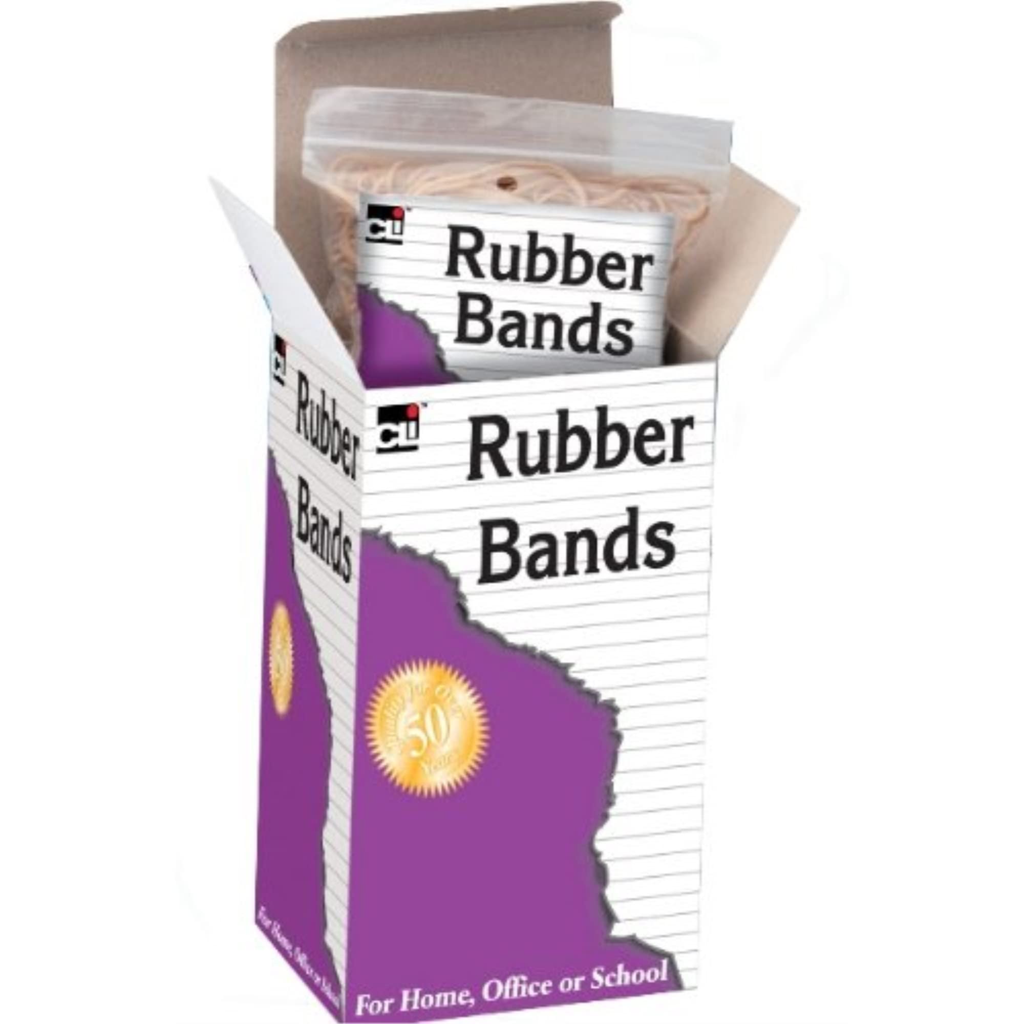 Charles Leonard Superior Quality Rubber Bands in 4.25 Pound Zip-Lock Bags, 94 (3.50 x 0.75 Inches), Beige, 1 Pound (58494)