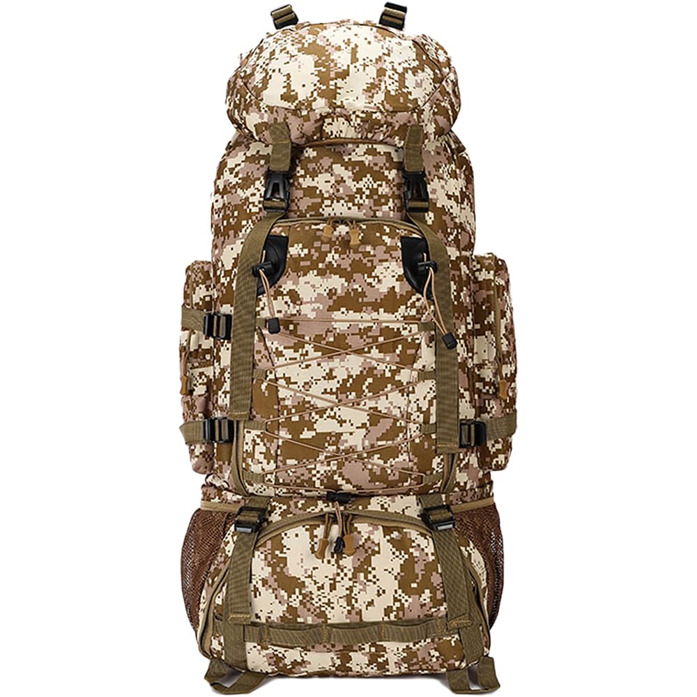 Zaino da escursionismo 37 x 20 x 80 cm, grande, unisex, multiuso, impermeabile, robusto, impermeabile, per escursioni, alpinismo, campeggio, pesca, caccia, ciclismo, picnic