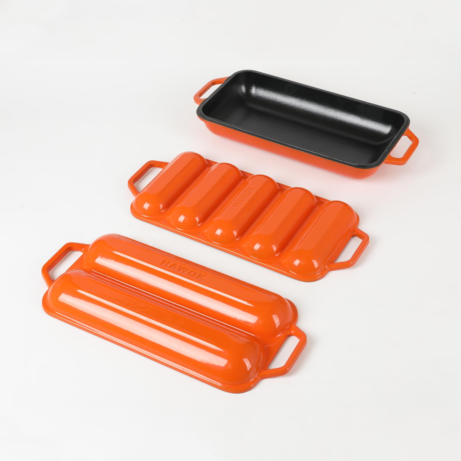 Amazon.com: HAWOK Enameled Cast Iron French Baguette Baker, Hot