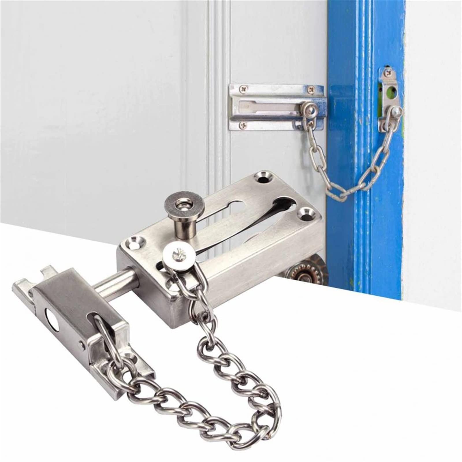 Cadenas para puertas. Cerradura de cadena antirrobo for puerta Cadenas de seguridad engrosadas antioxidantes for puerta de acero inoxidable
