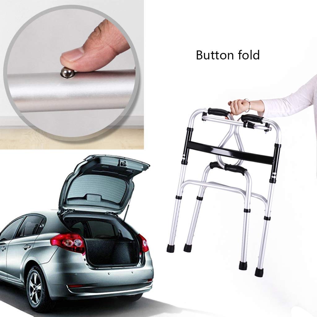 Cesta para Caminar para Personas Mayores, Andador Plegable liviano con Ruedas y Asiento, Cesta para Caminar para Personas Mayores, Altura Ajustable, Ayuda para Personas Mayores par