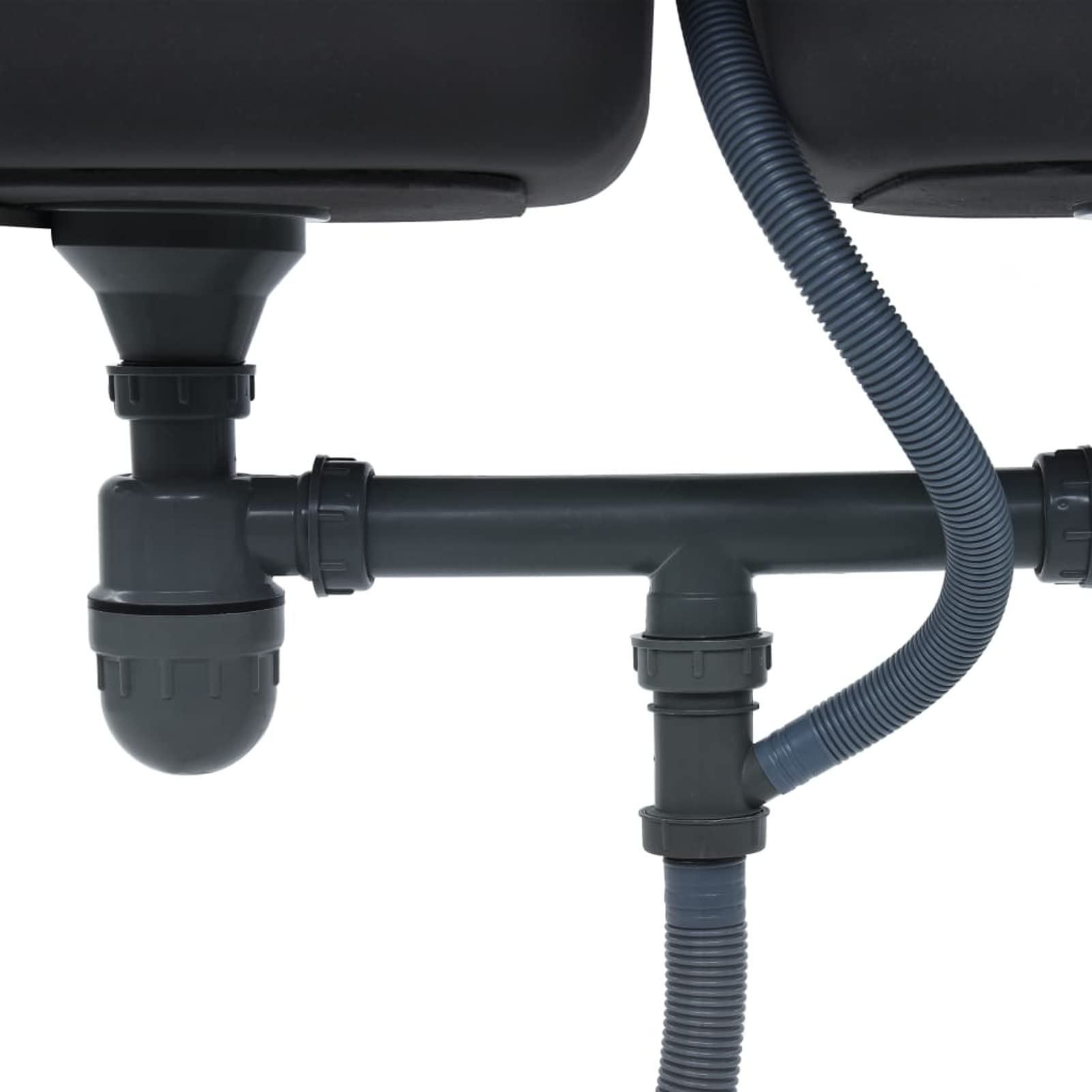 ShGaxin Fregadero de Doble Seno con colador y sifón, Mueble Pila Lavadero, Pila Fregadero Cocina, Fregadero sobre Encimera, Fregadero Baño Encimera, Picas De Cocina, de Acero Inoxidable
