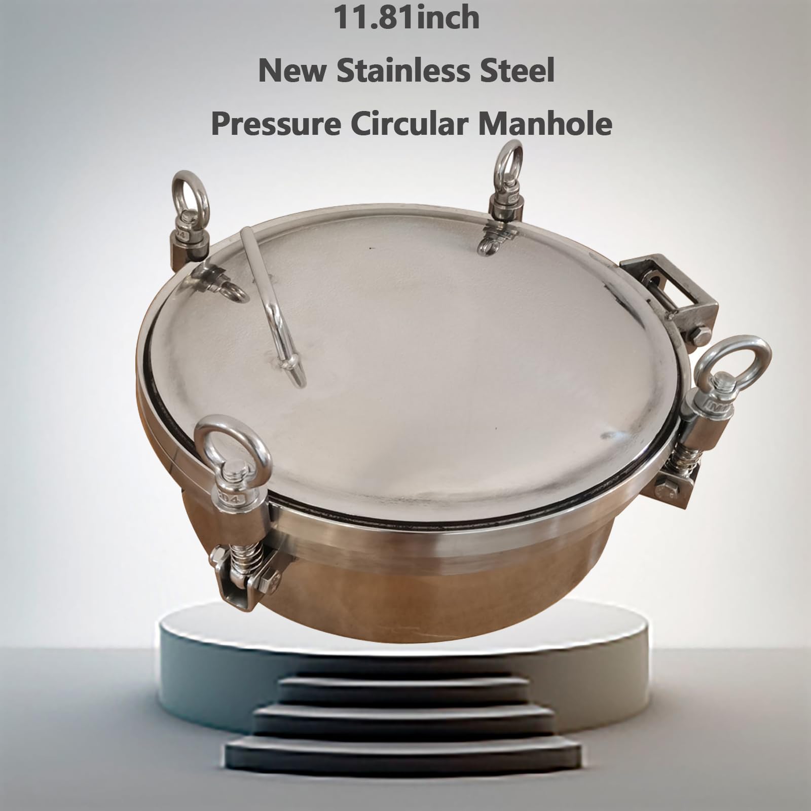 WYDDDARY New Stainless Steel Pressure Circular Manhole Cover Hole Cover Dia 11.81inch/300mm Tank Round Manway Door