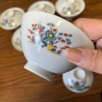 Amazon.co.jp: オールドノリタケ 蓋付き茶碗五客セット 裏印則武
