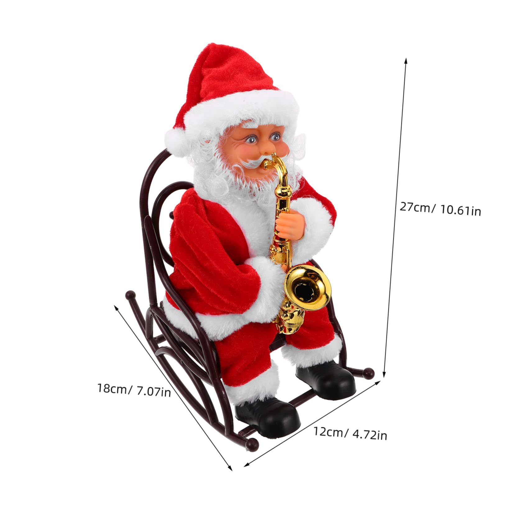 UPKOCH Juguete de Papá Noel Eléctrico con Música y Silla de Ruedas Figura Decorativa para Fiestas Navideñas Juguete Divertido Adultos