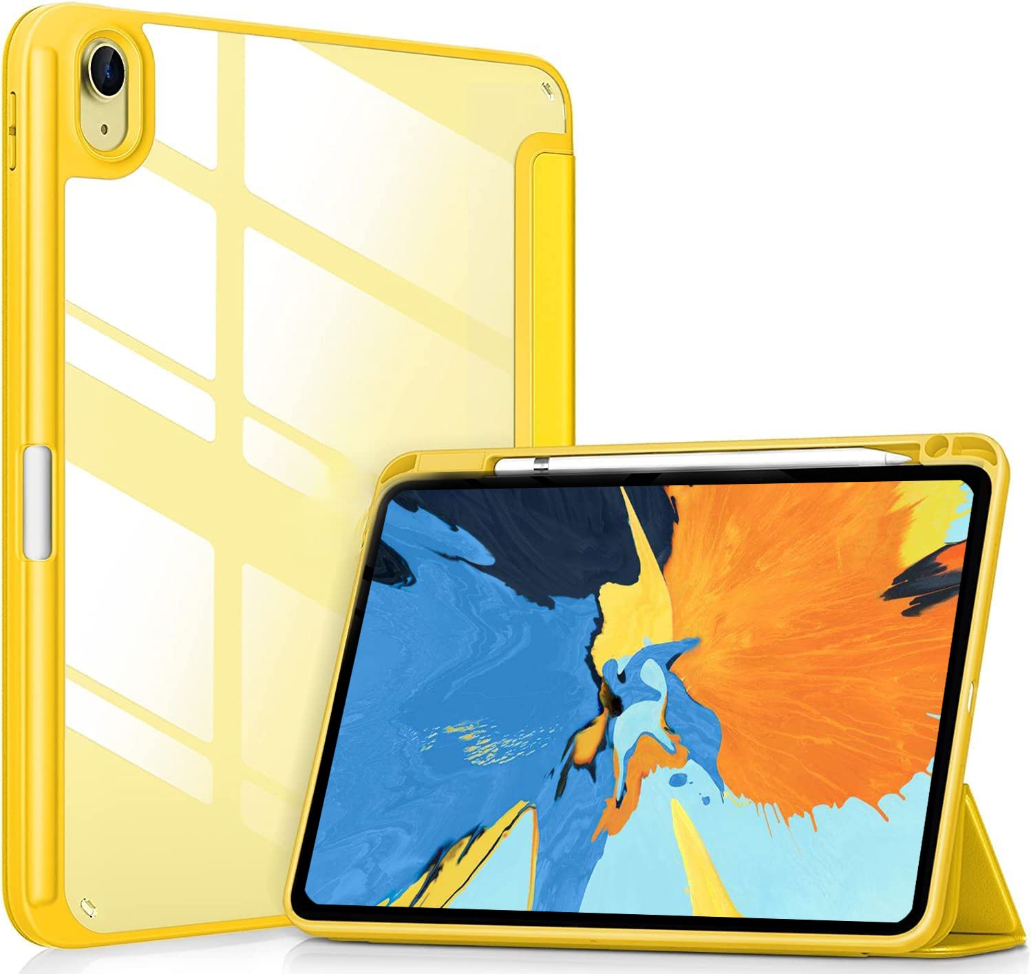 Jarttarn for iPad 10th Generation Case 2022,iPad 10.9 Inch Case with Clear Transparent Back and TPU Shockproof Frame Cover [Built-in Pencil Holder,Support Auto Sleep/Wake] for iPad 10th Gen (Yellow) (B0BLJK18FC) Amazon Price History, Amazon Price Tracker