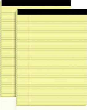 Yellow Legal Pads, 8.5 x 11 Note Pads, 2 Pack College Ruled Lined Notepads | 8.5 x 11 Lined Paper Writing College Ruled Note Pads 30 Sheets Per Legal Pad Yellow Note Pad for Taking Notes, Reminders