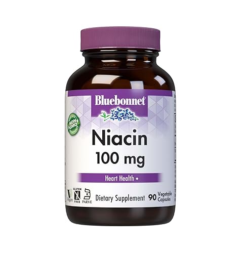 Bluebonnet Niacin 100mg Vitamin B3 Nicotinic Acid - Heart Health