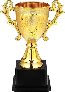 IMIKEYA Gold Trophy Cup 7.1 Inch Plastic Trophy Award, First Place Winner Award Trophies Cup for Sports Tournament Competition FootballSpelling Bee Kids Party Favors