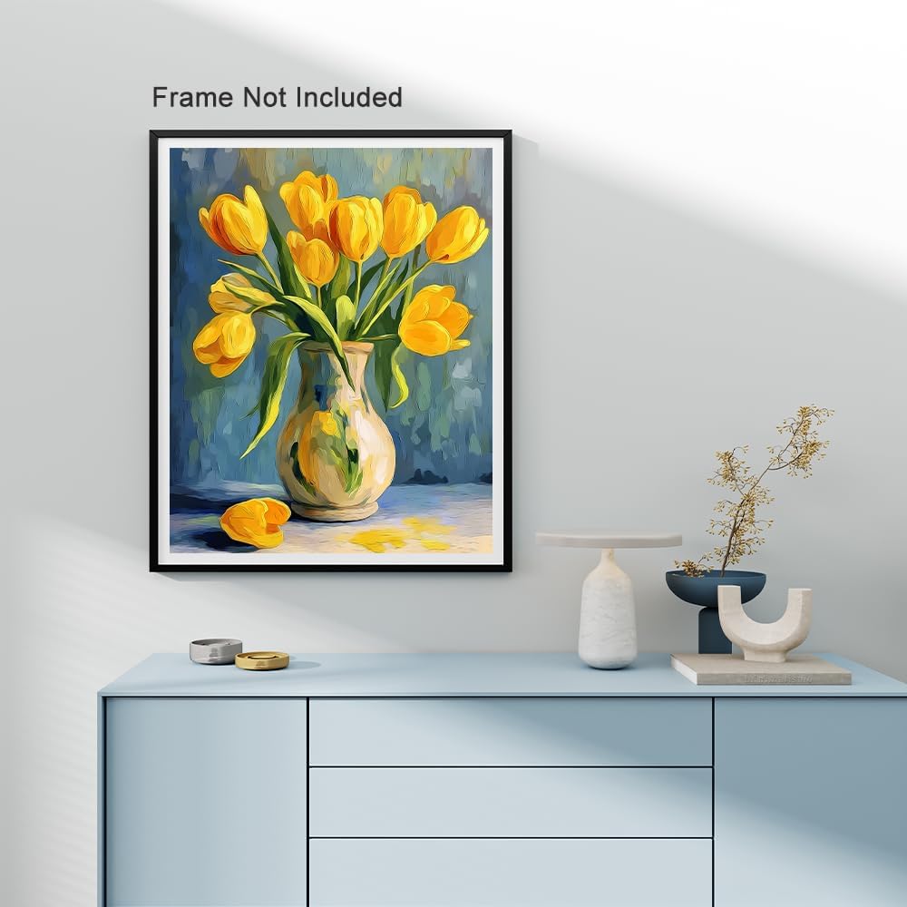 Natuyalo Paint by Numbers for Adults Beginner, Flowers Paint by Number Kits on Canvas Vase DIY Acrylic Painting Color by Numbers for Home Wall Decor 16x20 inch