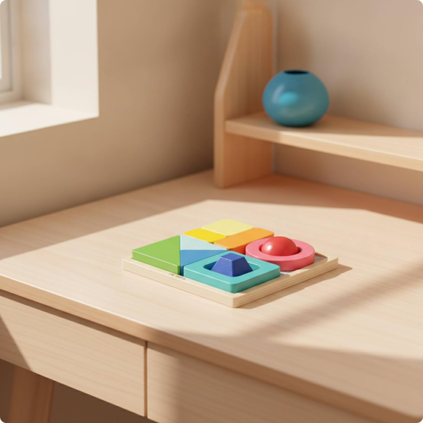 harayaa Holzformen Puzzle für die Frühe mit Flachen Und Erhabenen Teilen zur Schulung der Visuellen Wahrnehmung Und der Greiffähigkeit für Den Einsatz in der