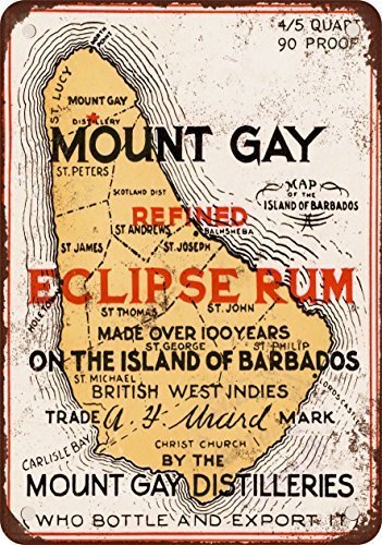 DOGT 1937 Mount Gay Eclipse Rum Vintage Look Reproduction Metal Tin Sign 7.8X11.8 INCH