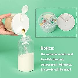 Accmor Baby Formula Dispenser On The Go, Non-Spill Rotating Four-Compartment Formula Container to Go, Milk Powder Kids Snack Container for Infant Toddler Travel Outdoor, White