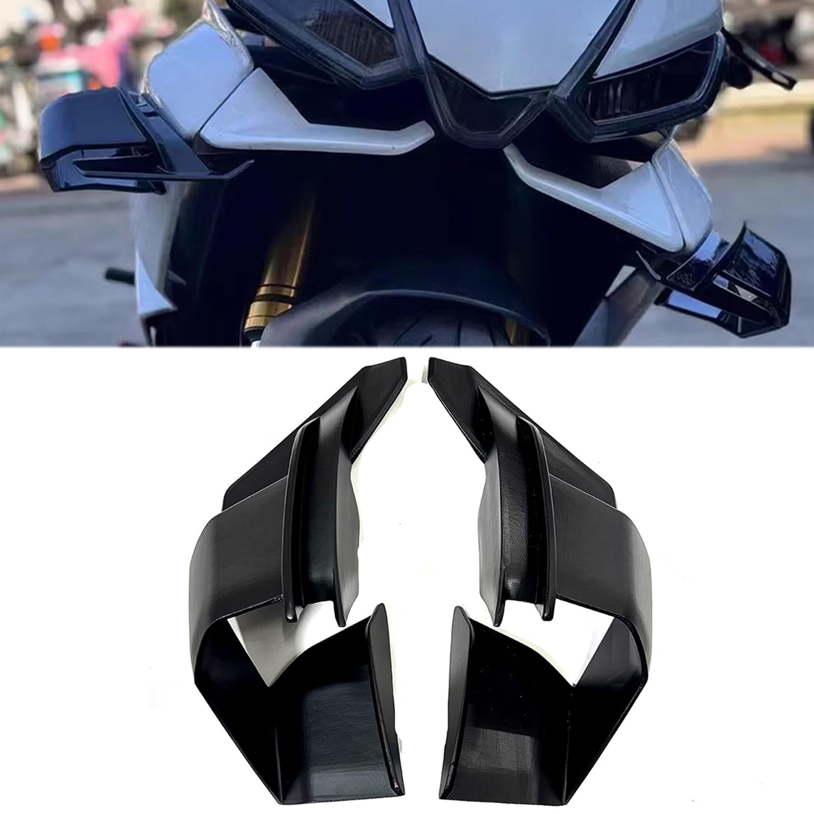 for RS660 rs660 2024 2023 2022 2021 Accessories Spoiler Side Wing Overall Flow Cover Front Lip GP Spoiler Sticker (Matt Black)