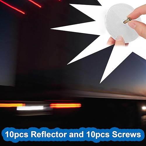 Miniatura 47 de smseace Paquete de 15 reflectores de seguridad rojos – Remolque autoadhesivo, coche, RV, motocicleta, coche, autobús reflectores