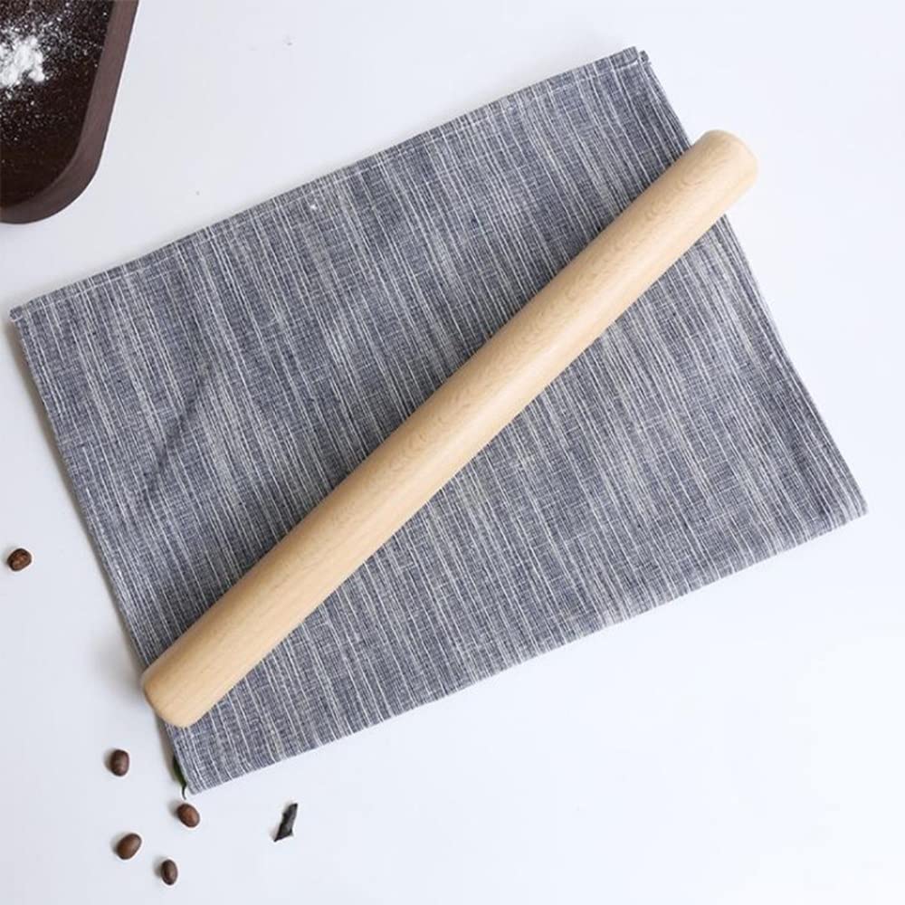 Rodillos de Amasar Rodillo de amasar de madera maciza, palito de fideos, piel de bola de masa hervida for el hogar, rodillo largo de amasar Utensilios de Cocina ( Color : As shown , Size : 40x3cm )